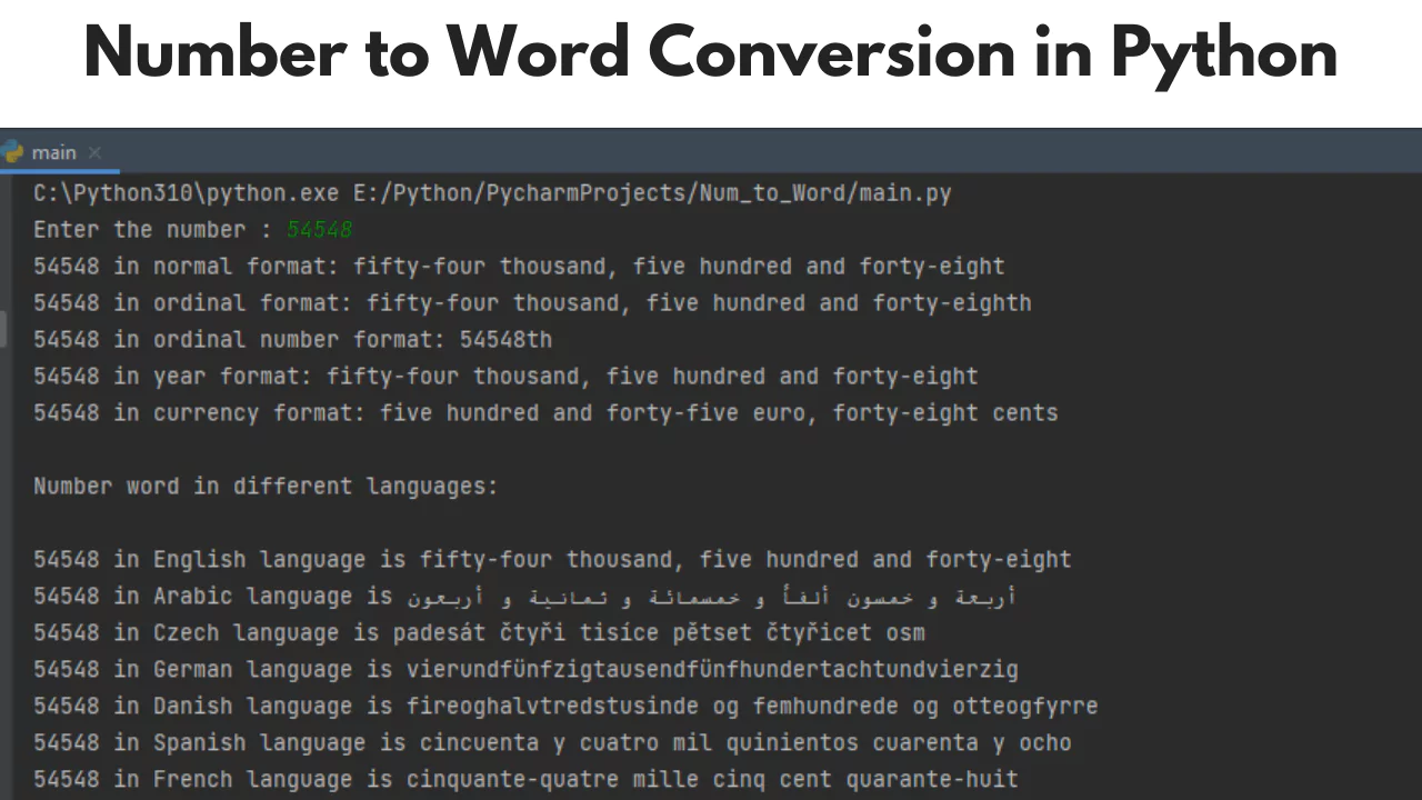 Converting Numbers to Words in Python using num2words Library.webp